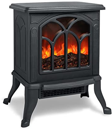 UISEBRT Cheminée électrique avec Effet Flamme Chauffage électrique à LED Silencieux Radiateur 750W/1500W