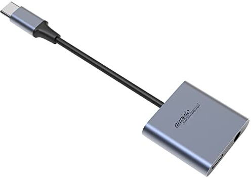 auvisio Kopfhörer-Adapter USB-C auf 3,5-mm-Klinke, Headset- und Ladefunktion