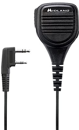 Midland - Microfono da Spalla Altoparlante Omnidirezionale MA25-LK per Walkie Talkie con Connettore Kenwood 2 Pin, Compatibile con G10 Pro, G11 Pro, CT990 EB - Accessori Softair e Sicurezza