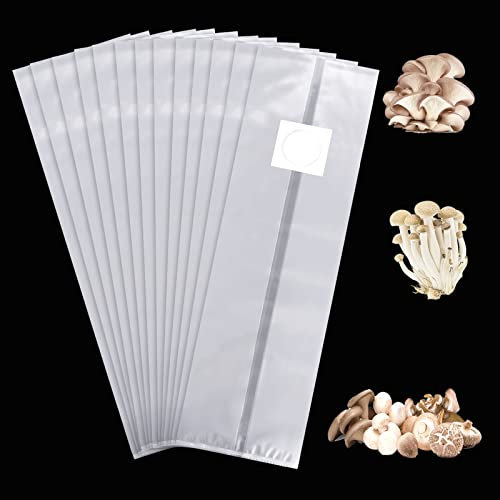 Bolsas de Cultivo de Setas, 24 Duradera Unidades Bolsas de Cultivo de Setas de Mushroom 25 × 50 cm, Bolsas de Cultivo de Hongos para Cultivo de Hortalizas para Setas y Cereales