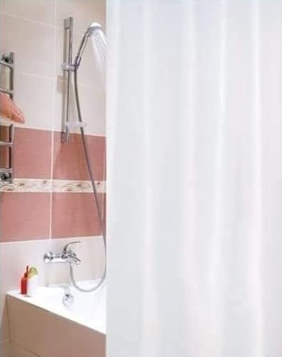 probath PEVA Duschvorhang Weiss 120x220 cm inkl. Duschvorhangringe - Überlänge!