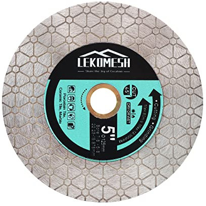 Discos de Diamante 125MM para Porcelanico - Doble Cara Disco de Corte y Rectificado Diamante Ultrafino LEKOMESH para Cortar Esmerilar Cerámica Azulejos Mármol Granito Piedra Artificial,Triánguloso