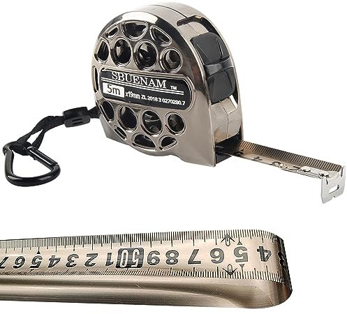 Waldspring Metro a Nastro Professionale 5 Metri - Flessometro Impermeabile, Antisabbia E Antiruggine - 19mm*5m, 1 Pezzo
