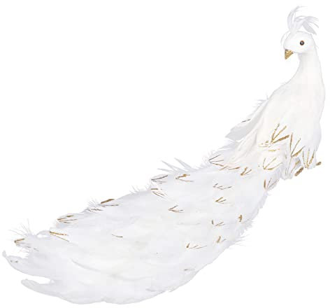 Pfauenfeder-Weihnachtsschmuck für Weihnachtsbaumkörper und Feder Werden Separat Geliefert. Weihnachtsschmuck Pfau, Pfauen-Weihnachtsdekoration (weiß).(#1)