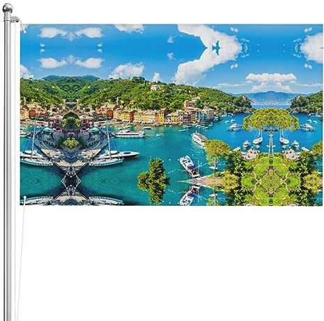 Gartenflaggen mit mediterraner Aussicht, doppelseitig, saisonale Flagge, Haus für Hof, Outdoor-Dekorationen, 90 x 150 cm