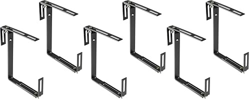 XCLOU Support pour jardinière Couleur Anthracite - Support de bac à Fleurs Robuste et réglable en Largeur- Accroche jardinière en métal pour Le Balcon (Lot de 3)