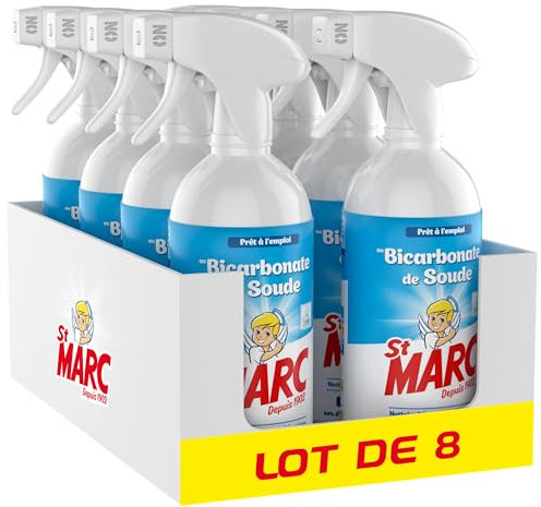St Marc Nettoyant Ménager Spray Dégraissant au Bicarbonate de Soude lot de 8x500mL - Nettoie, Décrasse et Dégraisse