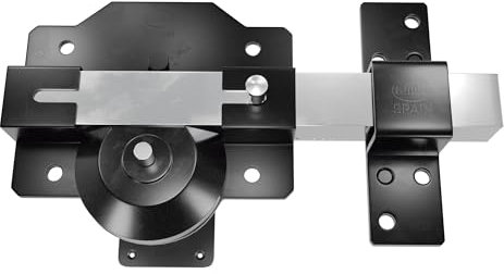 Amig - Cerrojo de Seguridad con Cilindro Redondo y Pestillo de Apertura Mod. 1 - Cilindro 50mm - Cerrojo de Sobreponer para Puertas de Entrada o de Paso - Incluye 5 Llaves - 88 x 153mm - Acero - Negro