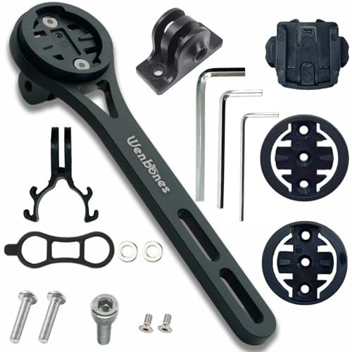 Wenbones Integrierte Fahrradcomputer Halterung aus Aluminiumlegierung, Fahrrad Halterung Out Front, für Wahoo, Garmin,Bryton, GIT, Halterungen für Actionkameras und Licht
