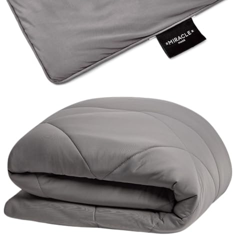 Miracle Made Soft Cooling Comforter – All-Season Silver-Infused Cozy Cotton Fabric – Lightweight, Hypoallergenic Bedding for Hot Sleepers, Queen Size Blanket, Stone