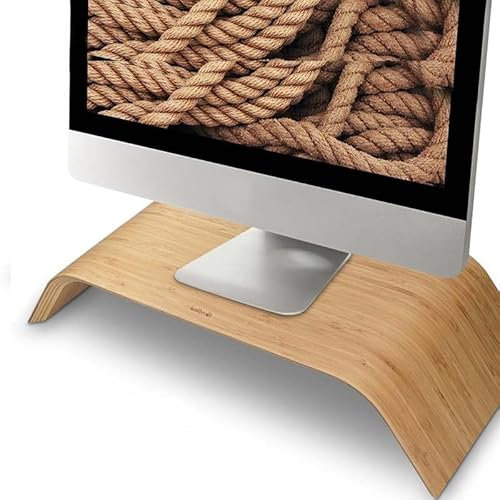 GAOCUNBING Computer Monitor Wood Stand, Universal Desk Monitor Holder, Desktop Dock Wooden Mount Display Riser, Desk Display Board for Pc Tv Notebook Laptop