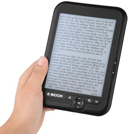 Lettore EBOOK, Ereader da 6 Pollici con Schermo a Inchiostro Elettronico, 29 Lingue, Lunga Durata della Batteria, Luce Frontale Regolabile, Leggera e Compatta, Audiolibri