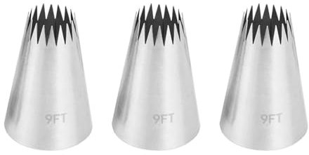 Set di 3 ugelli per tubazioni, ugelli per glassa, sacchetti e ugelli riutilizzabili, ugelli per tubazioni a stella aperta per biscotti, cupcake, ugelli per tubazioni a stella extra large, strumenti