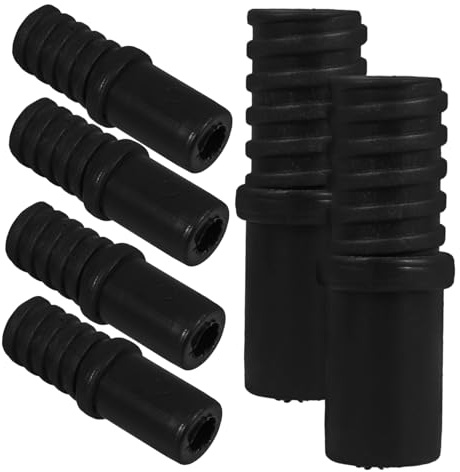 Conector de Escoba Roscado Negro de Plástico, 6 Piezas para Limpieza