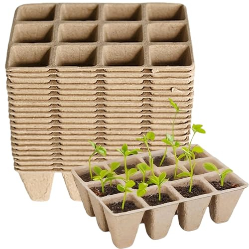 Armo Gardening Seed Starting Trays, 240 Cells, Biodegradable Plant Pots, 20 Pack