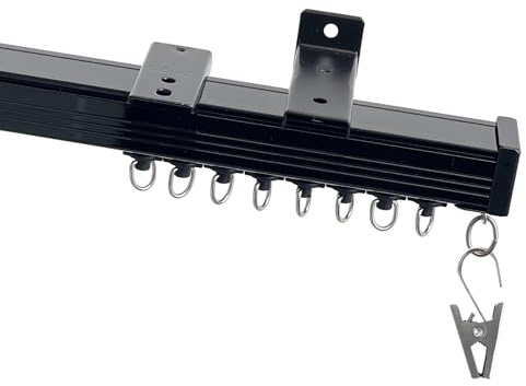 Curtain Track Heavy Duty Ceiling Wall Mount Sliding Curtain Track Rail Rod System with Rollers Clips Hooks Room Divider Privacy Partition Separator