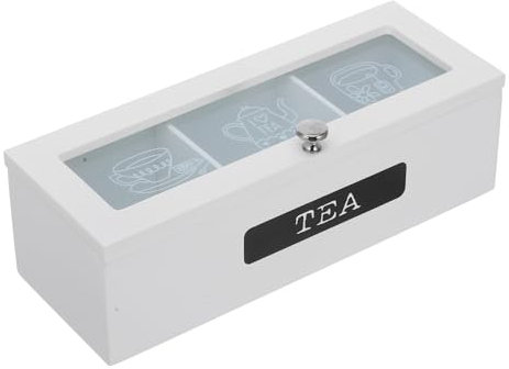 MUCKLILY Scatola Bustine tè in Organizer per tè con 4 Scomparti Contenitore Riutilizzabile e Bustine e Ufficio