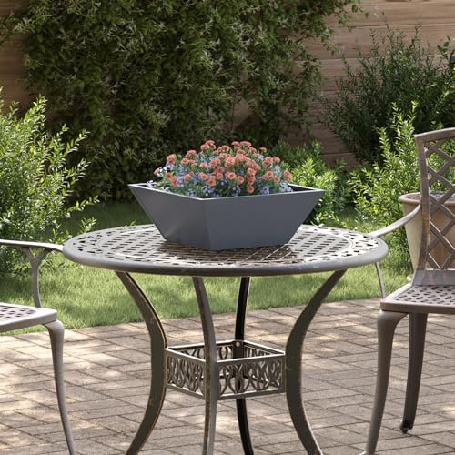 HaoChrymec Jardinière en Plastique with UV Résistant, Design Moderne, Jardinières Extérieur, Bac à Fleurs Extérieur, Jardinière Balcon, Balconnière Extérieure, Anthracite, 40 x 40 x 15 cm
