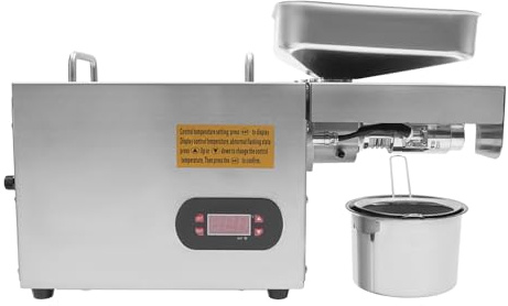 Ölpresse Maschine Elektrische 800W Edelstahl Öl Expeller mit LED-Anzeige 0-250°C Automatisch ÖLmüHle Extraktionsmaschine für Walnüsse Erdnüsse Nüsse