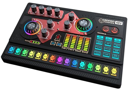 Supaumixers X5 Gaming Audio Mixer,3000mAh Audio Interface for PC Podcast Streaming Sound Board XLR Mic Input 48V Phantom Power Voice Changer Live Sound Card with DJ Mixer Effects(Black)