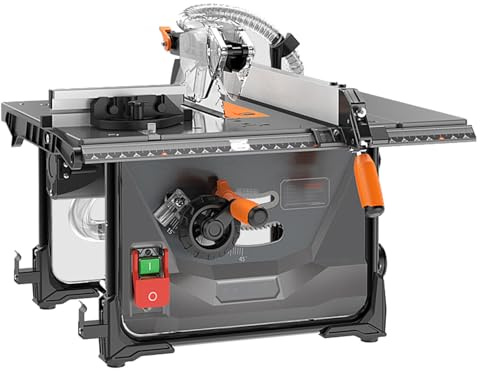 Bench Table Saw Dust Extraction Adaptor with Leg Stand and Side Extensions, 2000W Circular Saw with 5000RPM Cutting Wheel for Small Workshop
