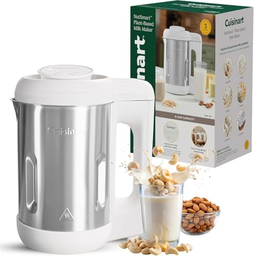 Cuisinart NutSmart® Nut Milk Maker, Almond, Soy, Barista Oat, Cashew, Makes Milk in 60 Seconds, Plant-Based Milk Machine, with Filter Basket, No Straining, 1.2L Capacity