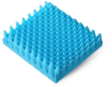 A ATH COLLECTION Egg Crate Comfort Seat Cushion – Orthopaedic Blue Foam Support Pad - Ergonomic Office Desk Accessories for Tailbone Pain Relief, Sciatica & Back Support (Blue, 18x16x3)