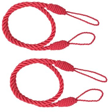 2 st rep gardinband tofs tjock tvinnad snodd hemtextil fönsterbehandlingar dekoration tillbehör(Red)