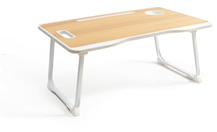 The Secret Home - Bandeja para Desayuno con Posavasos para Cama y Sofá - Mesa para Portátil - Bandeja con Soporte para Tablet y Asa - Mesa Auxiliar en MDF