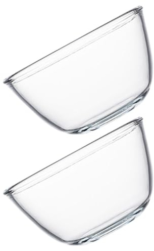Tazón Multifuncional de Vidrio 2 Piezas 500 Ml, Cuenco para Mezclar y Servir, Recipiente Resistente para Ensaladas, Postres y Cocina en Hogar