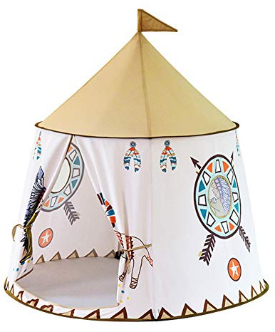 Omquot Prinsesslott-lektält, bärbart inomhustält för barn för en säker lekplats för fester hemma, bakgård, parker, persikohussammet