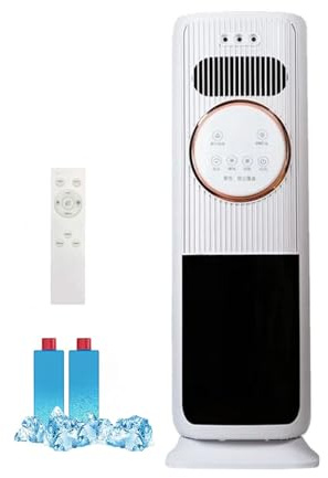 Raffrescatore d’Aria con 5 Modalità Caldo e Freddo, Condizionatore Portatile Senza Tubo con Effetto Fiamma e Oscillazione 180°, Raffrescatore Evaporativo per Casa Ufficio Camera Salotto (Bianco)