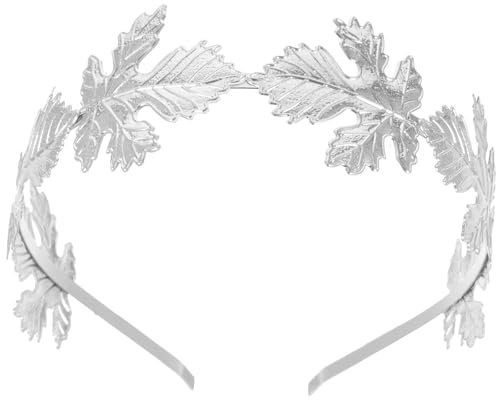 HOMSFOU Diadema de Metal Hojas de Arce Plateadas, Accesorios de Boda Elegantes Cabello, Diseño Único y Atractivo para Novias y Ocasiones Obsequios