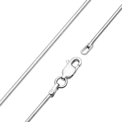 Vinani Damen Halskette 925 Silber - Schlangenkette für Frauen aus Italien hochwertig ohne Anhänger 1,2 mm aus 925 Sterling Silber S200
