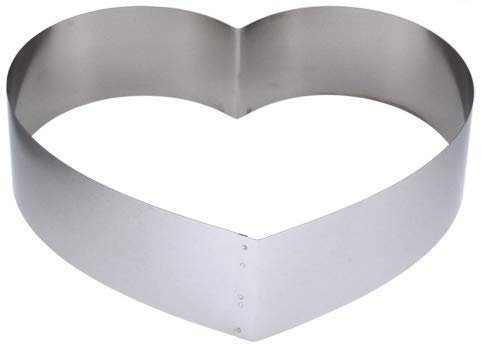 Lares Stampo da forno a forma di cuore grande in acciaio a molla – Ø ca. 28 cm, altezza: ca. 7 cm – Made in Germany
