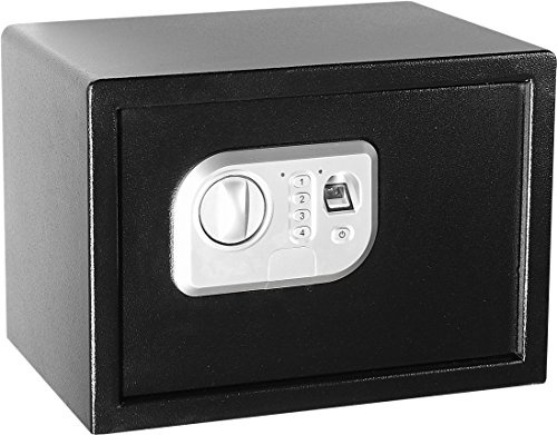 Megasat ST-25 FP – Tresor mit Fingerprint, Volumen 16 l – Schwarz | Zahlencodeschloss, ideal für Wertgegenstände