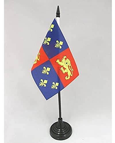 AZ FLAG Drapeau de Table Landes 15x10 cm Polyester 100D Socle Plastique | Usage intérieur Drapeau de bureau français finition cousue et bords renforcés avec mât en plastique et socle en plastique