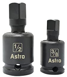 Astro Tools 78342 3/8 & 1/2 Pinless Universal Joint Impact Adapters