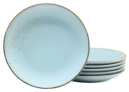 Creatable, 22065, Serie Nature Collection, 6-teiliges Geschirrset für 6 Personen, Speiseteller aus Steinzeug, spülmaschinen- und mikrowellengeeignet, Qualitätsproduktion