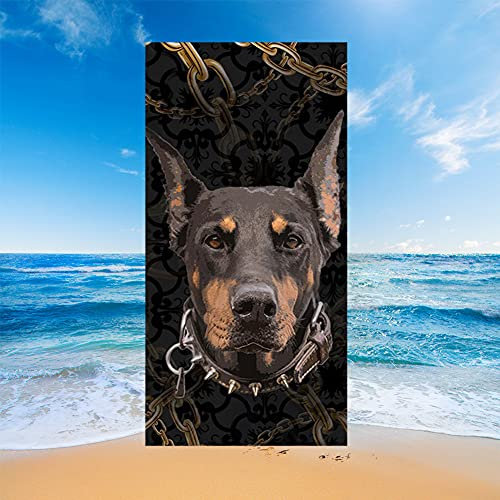 Morbuy Strandtuch Microfaser Leicht Kompakt Tragbar Rechteckig Schnelltrocknend Ideal als Strandtuch Das Beste Schwimmen Sport Reisen Yoga & Gym Handtuch Badetuch (75x150cm,Schwarze Kette)
