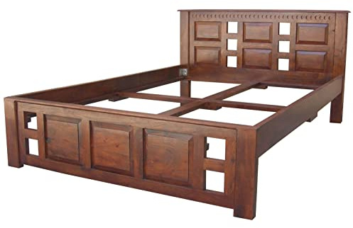 MASSIVMOEBEL24.DE | Oxford Bett Classic 180x200#253 Akazie, Farbe:Dunkelbraun lackiert