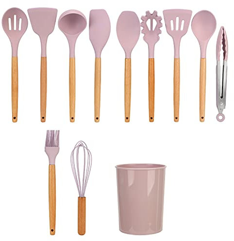 Utensilios de Cocina, Herramienta de Cocina 12Pcs / Set para Cocina Casera(Rosado)