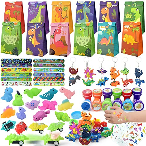 Moltby Dinosaurier Party Mitgebsel Kindergeburtstag Geschenktüten Junge Mädchen Kindergeburtstag Schnapparmband Kinder Dino Pinata Tattoo Aufkleber Dinosaurier Spielzeug Kinder