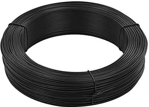 Gecheer Zaun-Bindedraht Mit PVC-Beschichtung wetterfest aus Stahl Perfekt für Zaunbau sowie Befestigungen Aller Art,250 m 1,4/2 mm Stahl Anthrazit