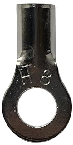 (100) Non-Insulated 8 AWG Gauge Ring Connector 1/4 Stud Electrical Wire Terminal - USA