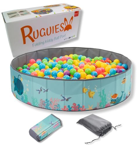 RUGUIES- Bällebad. Laufstall Baby-Bällebad Kinder. Bällchenbad Rund. Bällebäder Ohne Bälle. Ballpool Outdoor-Wasserdicht. (Bälle Nicht enthalten). (Ocean 80x26cm)