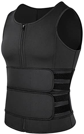 Yinhing Gilet de Sauna Modelant Le Corps, Gilet de Mise en Forme du Corps pour Hommes, Gilet de Fitness Respirant avec Double Ceinture