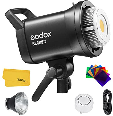 Godox SL60IID LED Video Light, 60W SL60W II SL60II D Daylight, CRI 96 TLCI 97 Bowens Mount Continuous Light for Studio Photography Vlog Video Outdoor Shooting
