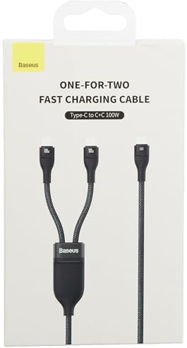 Baseus Cavo USB 2 in 1 Flash Series USB-C da 100 W, 1,5 m, nero
