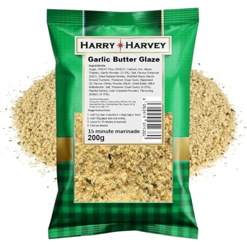 Harry Harvey Garlic Butter Glaze 200g | Marinade & Rub for Chicken, Fish & Meat | Rich Buttery Garlic Seasoning for BBQ, Grill & Oven Cooking | Authentic Restaurant & Takeaway Style Flavour
